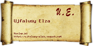 Ujfalusy Elza névjegykártya